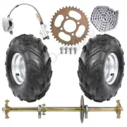 32"Go Kart ATV Rear Live Axle Kit + Brake+ 420 Chain Sprocket +7'' Wheels