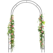 Costway Metal Garden Arch Climbing Plants Support Frame Outdoor Wedding Birthday Party Decoration Archway Black
