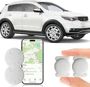 Hongtop H Car GPS Tracking Device for Vehicles,Cars etc,2PCS Real Time GPS Tracker for Vehicles Work with Find My (iOS Only),Mini Hidden Car Tracker with Magnetic Waterproof Case,No Monthly Fee(White)