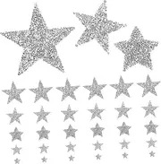 HEALSOPTHY 50Pcs Glitter Star Iron Patches for DIY Clothing Repair and Decoration Rhinestone Patches for Bags Hats and Shoes Various