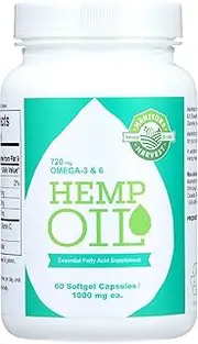 Manitoba Harvest Hemp Seed Oil Capsules - 60 Capsules -pack of 1 1000mg ea.