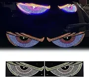 USB Dynamic Big Devil Eyes Light for Cars, Devil Eyes Light for Car Windshield, Flexible Dynamic LED Car Devil's Window Screen LED Display Truck Window, Plug and Play (A-1)