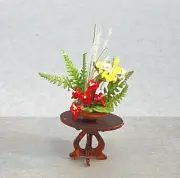 Dollhouse Miniature 1/4 scale arrangement with anthurium, orchid #111