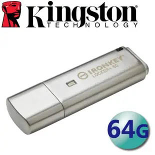 【Kingston 金士頓】64GB IronKey Locker+ 50 USB3.2 加密 隨身碟(平輸 IKLP50/64GB)