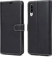 [NWNK13] Samsung A70 Phone Case Premium Leather Flip Case Book Wallet Case Card Holder Media Stand Shock Proof Protective Phone Cover Compatible for Samsung Galaxy A70 Black