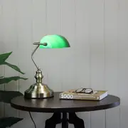 Oriel Lighting BANKERS ON/OFF Touch Lamp in Antique Brass