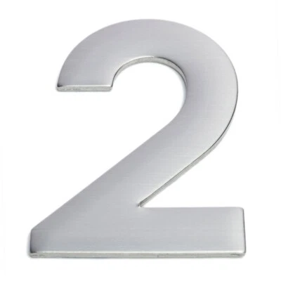 Sandleford 75mm Stainless Steel Self Adhesive Numeral 2