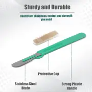 10 DISPOSABLE Scalpel Blade #21 Dermaplaning Exfoliating Podiatry-Plastic Handle