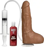 Doc Johnson Bust It - Squirting Realistic FIRMSKYN Dildo with Removable Vac-U-Lock Suction Cup - F-Machine and Harness Compatible - for Adults Only, Caramel