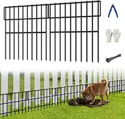[ULIOK] 30 Panels Garden Fence Animal Barrier, Animal Barrier Fences No Dig Fence, 42.5ft(L) x 13in(H) Dog Fencing Rabbit Fences, 1.5in Spike Spacing Rustproof Metal Fences Border for Outdoor Yard