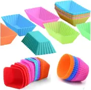 Silicone Muffin Cups, 24 Pack Silicone Reusable Cupcake Cases Baking Muffin Cup