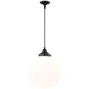 White Matt Sphere Pendants Lights Black Period Melbourne Traditional Lighting