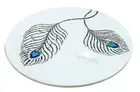 Marble Coffee Table Top Peacock Feather Pattern Inlay Work Hallway Side Table