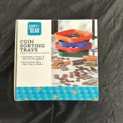 Coin Sorting Trays - 4 Trays and 20 Coin Wrappers Included Pour & Shake