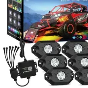 IP68 RGB LED Pods with Bluetooth & Music Sync - 6 Light Set for All Vehicles
