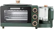 Mini Oven Breakfast Machine Household Electric Oven 4-in-1 Multi-Function Oven Retro Family Coffee Maker with Kettle Electric Toaster Machine Stainless