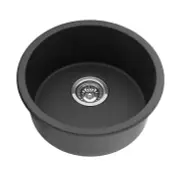 410*410*210mm Matte Black Single Bowl Quartz Undermount Kitchen Sink