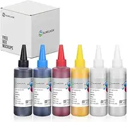 DLMELHOR Premium DTF Ink 600ml Refill Compatible for Epson XP-15000 ET-8500 L1800 L805 XP-15000 R1390 R2400 P400 P800 All DTF Printers Heat Transfer Printing Direct to PET Film CMYK WH 6x100ml
