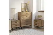 Cosmoliving Bronx Chest of 5 Drawers With 2 Bedside Tables Bedroom Sets