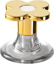 Lmyit Toilet Press Button, Flower Shaped Flush Replacement Button, Press Button Drawer Handle, Adhesive Waterproof Water Tank Button for Bathroom Home