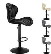 [ALFORDSON] 2X Bar Stool Gas Lift, Swivel PU Leather Bar Chairs, Counter Dining Chairs, Adjustable Kitchen Barstools in 64-85cm Seat Height, Home Bar Dining Room Furniture, Stella Black