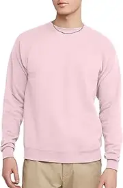 [Hanes] EcoSmart Fleece, Cotton-Blend Pullover, Crewneck Sweatshirt for Men, Pale Pink, XX-Large