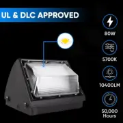 LED Wall Pack Light 80W Waterproof 10200LM Commercial Security Outdoor Lights