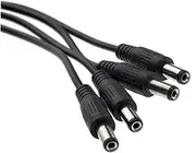 DOITOOL CCTV Power Splitter Cable Dc Adapter 40cm 2.1mm Female Jack to 4 Male Plugs Black