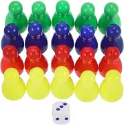 Kisangel 20pcs Pieces Tokens for Board Game Chessboard Chess Game Supplies Chess Replacement Plastic Dice Cup Chessboard Accessories Tabletop Markers Plastic