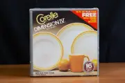 VINTAGE CORELLE "CITRUS" SET 20 PIECES IN BOX - NEW UNUSED