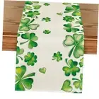 Shamrock Bushes St. Patrick's Day Table Runner, Table Runner, 13" x 60" Green