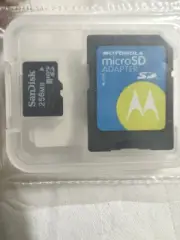MOTOROLA SANDISK~ 256MB MICRO SD Adapter, Memory Chip & Case! MicroSD OEM~ NEW