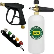 FGD Foam Cannon Lance with 1/4” Quick Connector for Pressure Washer Gun, Short Washer Gun with 5 Nozzle Tips & Holder