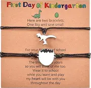 [VGROSIA] Back To School Gifts Cute Dinosaur Matching Bracelets First Day Of School Gifts For Son Daughter (2PCS)