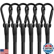 Bungee Cords with Carabiner Hooks, 12 inch Elastic Bungee Tie Down Straps wit