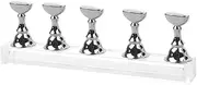 BIUDECO 2 Sets Acrylic Nail Tips Practice Display Stand with Magnetic Base Includes Silver Stands Bar for Nail Art Training and Display for Beginners and Salon Use