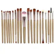 1 Set Travel Makeup Brush Set Eyeshadow Brush Blusher Brush Faux Fiber Brown