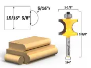 5/16" Radius Bullnose Router Bit - 1/4" Shank - Yonico 13116q
