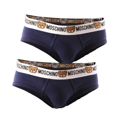 2 SLIP MOSCHINO UNDERWEAR Man Sz. XL 47378119 290 BLU