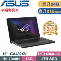 在飛比找PChome24h購物優惠-ASUS ROG GA402XV-0026E7940HS-N