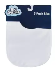Big Softies Bibs 5 Pack in White