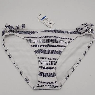 Tommy Bahama Bikini Bottom Womens XL Sandbar Stripe Textured Side-Tie White XL