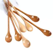 50pc Handmade Wooden Coffee Spoons Long Handle Mixing Honey Spoon Hand Mix Color