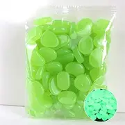 Glow in The Dark Pebbles, 300pcs Blue Glow Rocks Luminous Stone for Fish Tank, Pebbles Stones Rocks for Yard and Walkways Decor, DIY Decorative Luminous Stones (Color : Green 2)