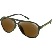 Bobster Maverick Sunglasses - Matte Olive - Brown HD Gold Mirror