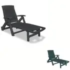 Sun Lounger with Footrest Patio Day Bed Garden Outdoor Furniture Plastic vidaXL