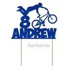 Cake Topper - Themed - 20+ Colours - NEXT DAY POST - Bike Trick - Any Name & Age