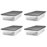 Homz 41 Quart Stackable Plastic Storage Containers with Latching Lid (4 Pack)