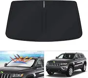 Windshield Sun Shade for Jeep Grand Cherokee SUV 2011-2020 （Not for Jeep Cherokee） Sunshade Foldable Blocks UV Rays Sun Visor Protector Keep Your Car Cooler