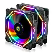 120mm PC Case Fan Ultra Quiet LED Desktop Computer Cooling Fans - RGB (2Pack)